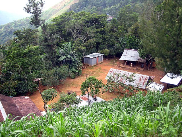 A typical home in rural Oaxaca with separate buildings for extended family members.