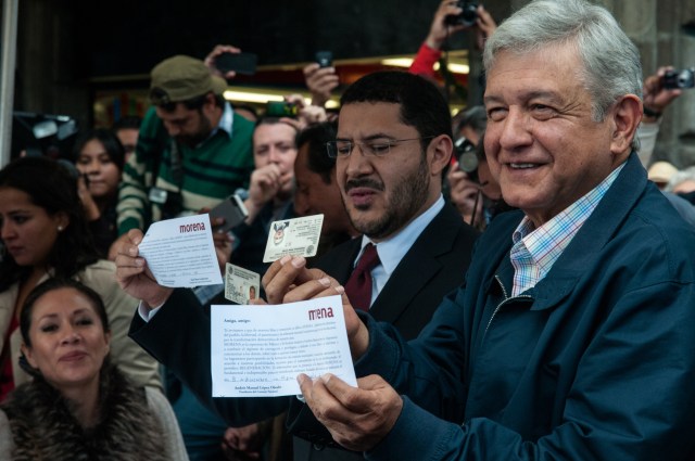 The recently inaugurated President of Mexico, López Obrador, officially affiliates with his party, MORENA.