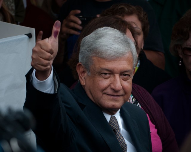 AMLO casts his vote in the 2012 election. 