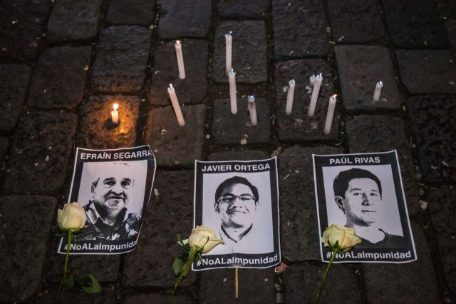 Periodistas asesinados a manos de disidentes de las FARC.