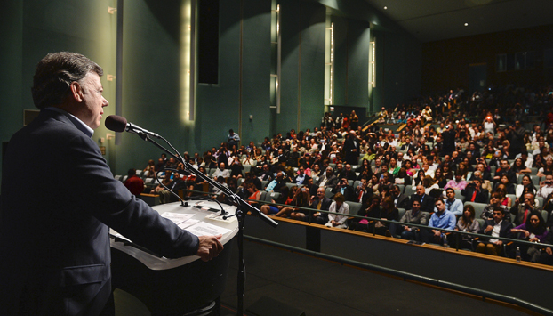 President Santos in New York City in 2013.
