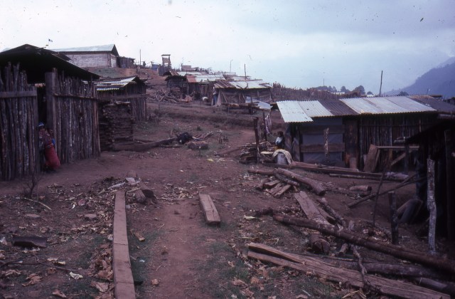 Military controlled displaced people's camp in Guatemala, 1983.