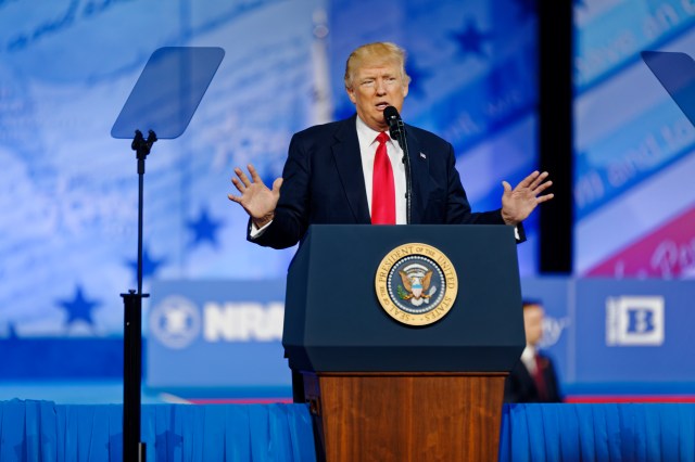 President Trump at the Conservative Political Action Conference in 2017.