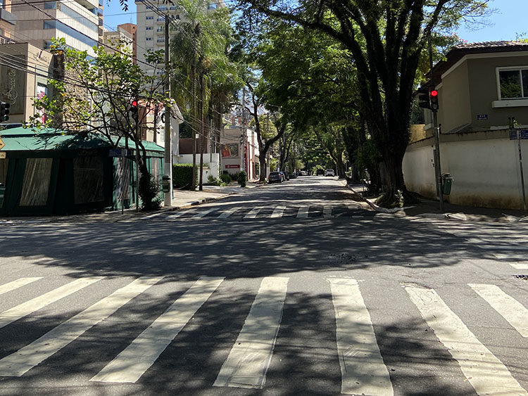 Ruas vazias em São Paulo, 5 de abril de 2020. (Foto de Elize Massard da Fonseca.)