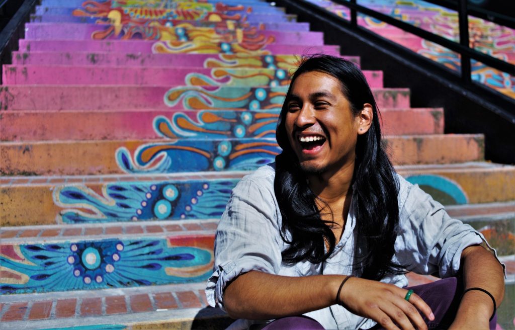 Portrait of Jesús I’x Nazario a first-year PhD student in Ethnic Studies studying Indigenous (Nahua) food and political sovereignty in the United States and Mexico. 