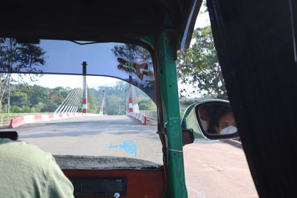Approaching the Brazilian border from Peru as part of research on housing and shelter security for refugees, migrants, and displaced people. (Photo courtesy of Melina Holder.)