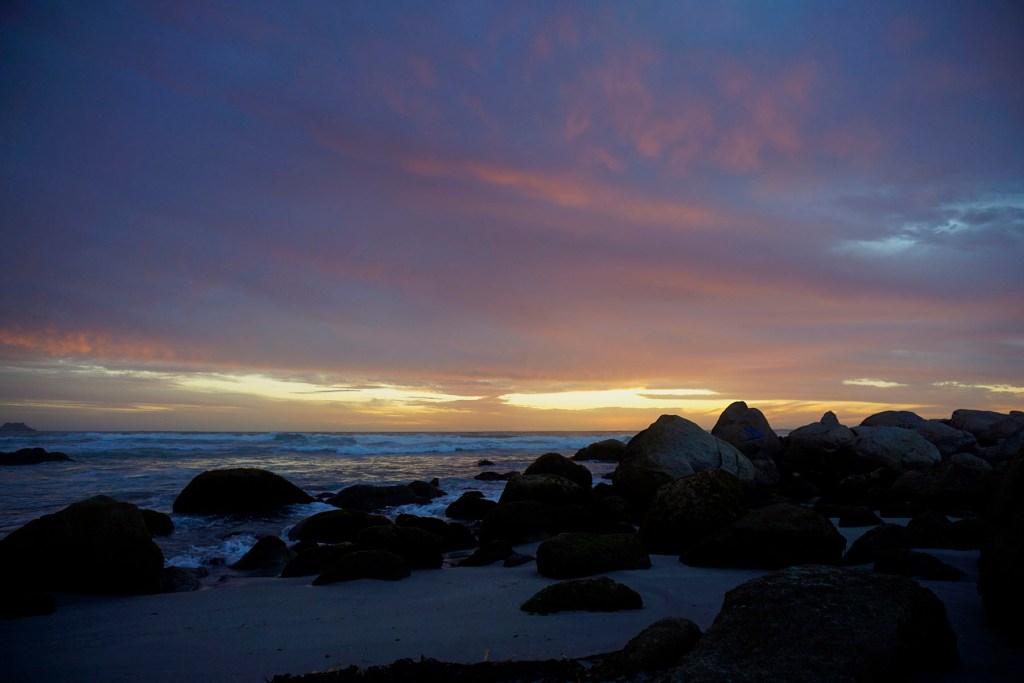 The Pacific Ocean at sunset from the beach at El Quisco, Chile. (Photo by David RMG.)