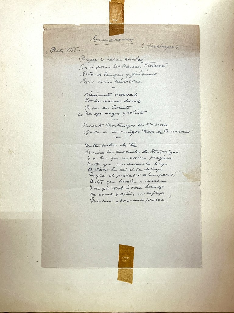This poem is named after the artwork plate in the book that inspired it, Camarones (Plate VIII.)