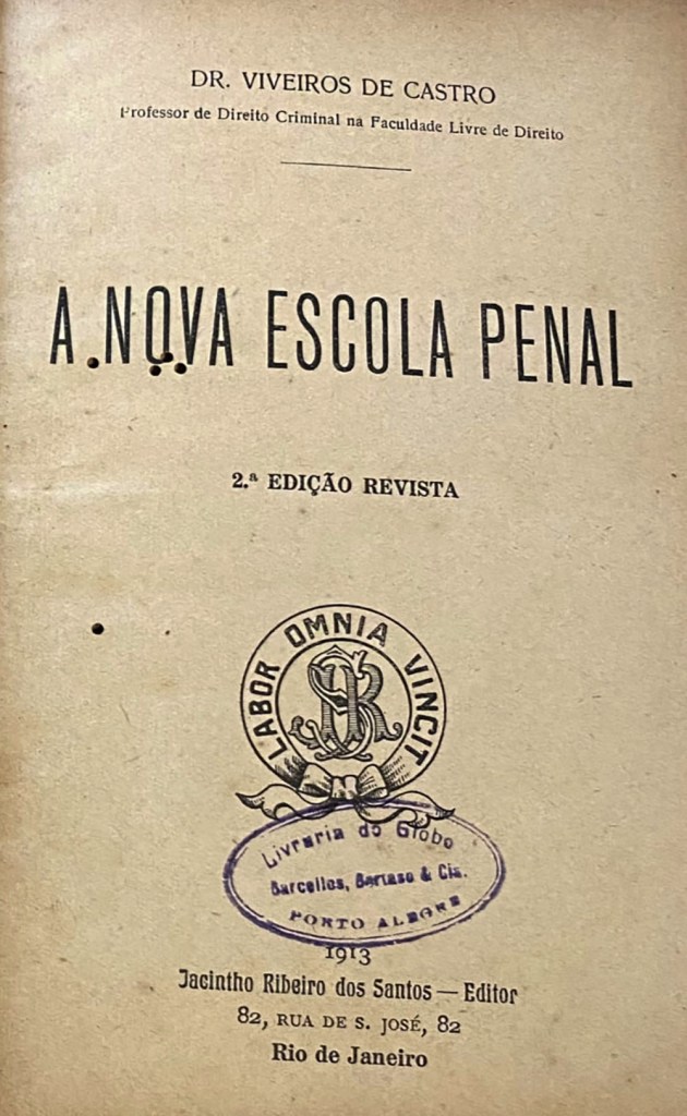 The title page of a book A Nova Escova Penal.
